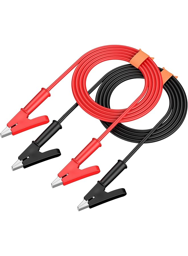 PROMASS promass [1+1Pack]Double Ended Alligator Clips, Red Black Alligator Clip Cables, Insulated Copper Alligator Clips Test Lead Set 