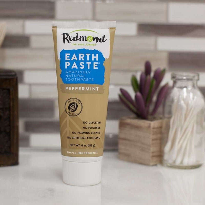 REDMOND Earthpaste Natural NonFluoride Toothpaste 4 Ounce Tube 3 Pack Peppermint - Image 2
