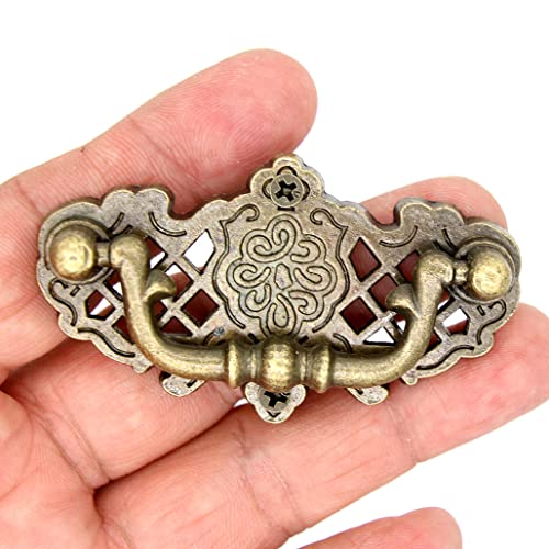LXZ 4 PCs Vintage Antique Brass Bail Pull Handle for Wooden Drawer Cabinet Cupboard, Length 2.6" (6.6 cm) and Height 1.5" (3.7 cm) - Image 3