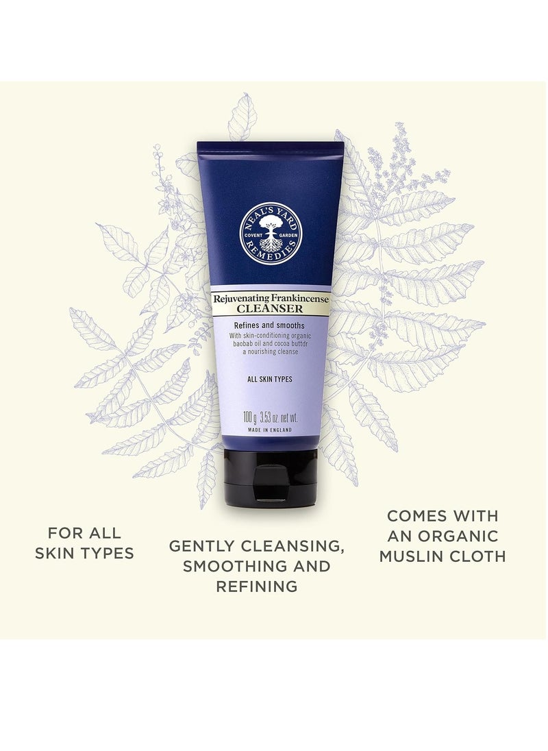 Neal's Yard Remedies Neal's Yard Rejuvenating Frankincense Cleanser with Aloe Vera & Cocoa Butter, Smoothes & Refines, All Skin Types, Vegan Approved, Cruelty-Free 100mL  - Image 4