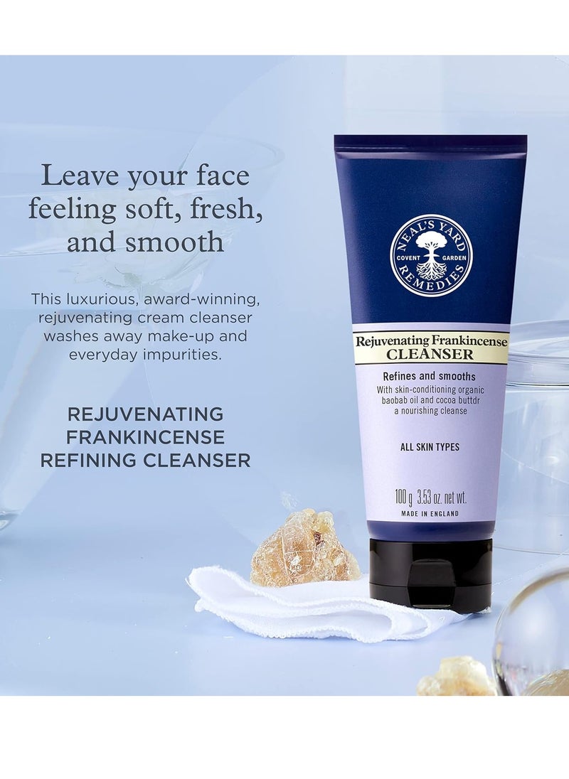 Neal's Yard Remedies Neal's Yard Rejuvenating Frankincense Cleanser with Aloe Vera & Cocoa Butter, Smoothes & Refines, All Skin Types, Vegan Approved, Cruelty-Free 100mL  - Image 3