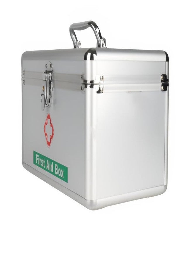 Sakar Silver Portable First Aid Box with Aluminium and Steel Protector Corners | Durable Medical Storage Case for Home, Office, and Travel, Heavy-Duty Corner Protectors, Secure Kit Home Workplace. - Image 1