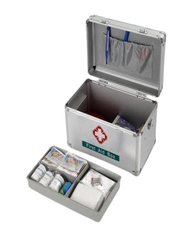 Sakar Silver Portable First Aid Box with Aluminium and Steel Protector Corners | Durable Medical Storage Case for Home, Office, and Travel, Heavy-Duty Corner Protectors, Secure Kit Home Workplace. - Image 3