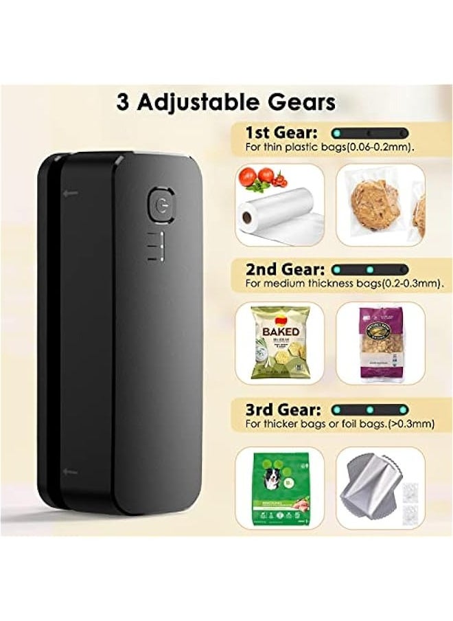 ANKOVO - Rechargeable Mini Bag Sealer - Quick Seal Bags Machine with 3 Adjustable Gears and 3000mAh Battery - Ideal for Snack Bags, Mylar Bags, and Food Storage - Image 1
