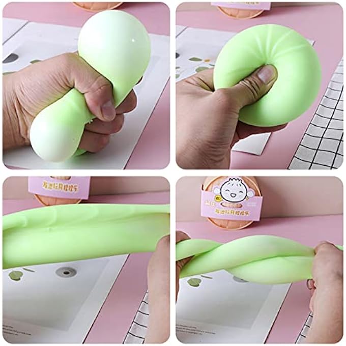 Meiest Pack Of 5 Colourful Dumplings Stress Balls Fidget Sensory Toy Dough Ball Relief Hand Bun With Food Steamer Stretchy Desk - Image 4