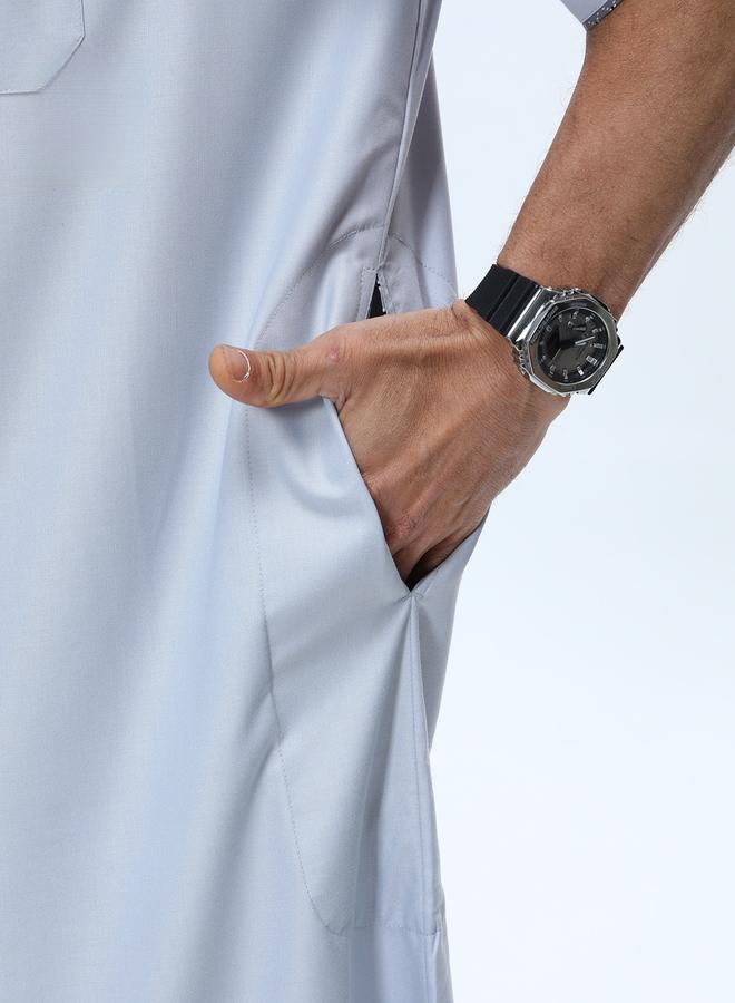 Take Two Men Henley Neck Button Placket Thobe - Image 5