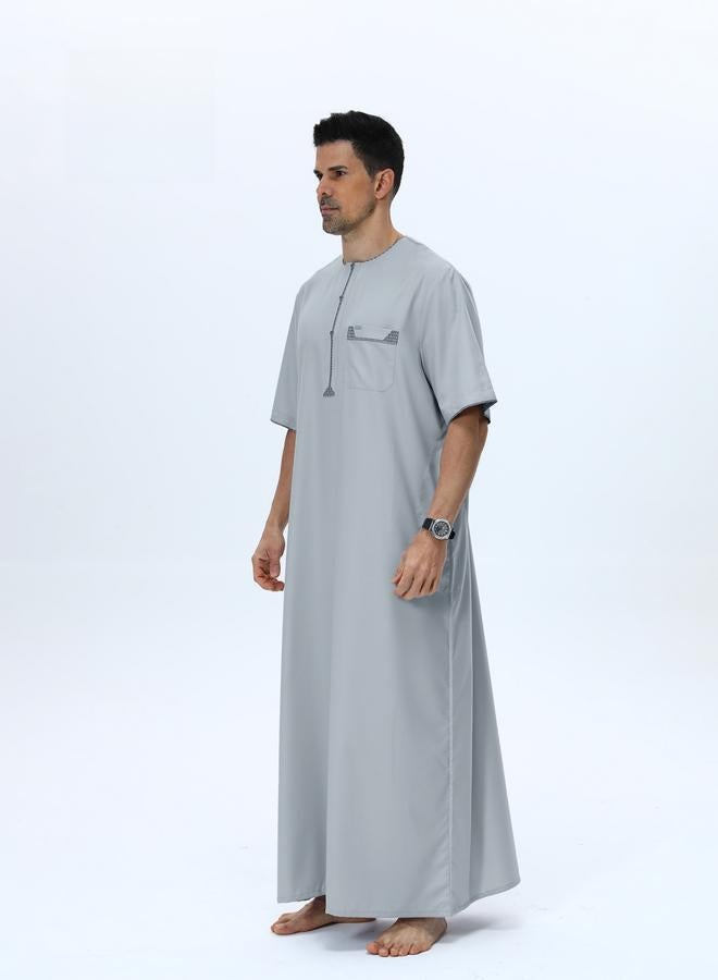 Take Two Men Henley Neck Button Placket Thobe - Image 2