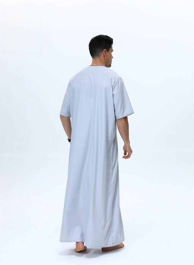 Take Two Men Henley Neck Button Placket Thobe - Image 3