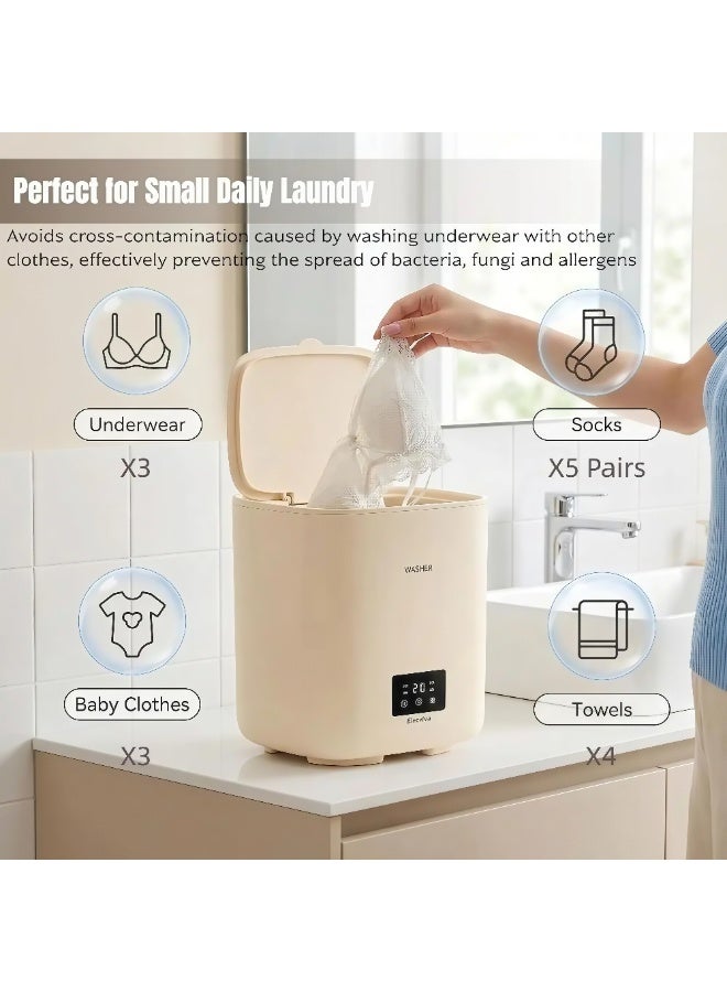 7L Portable Fully Automatic Washing Machine, Mini Washer and Dryer Combo with Ozone & Blue Light Sterilization, 3 Modes, Self-Cleaning, for Underwear, Baby Clothes, RV, Camping - Image 4