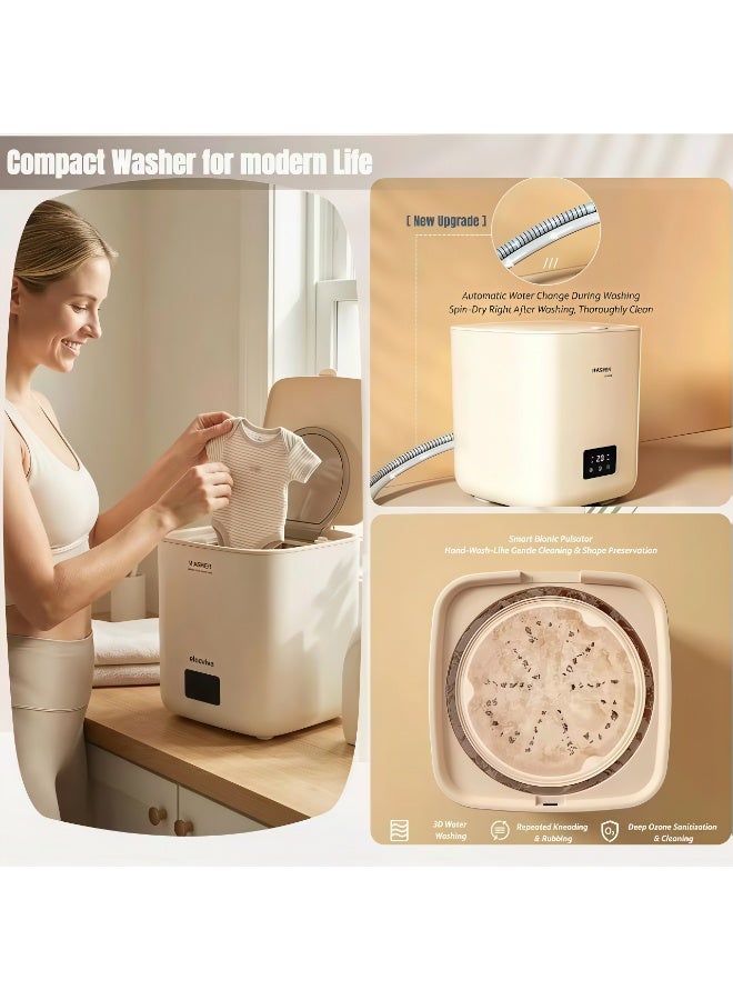 7L Portable Fully Automatic Washing Machine, Mini Washer and Dryer Combo with Ozone & Blue Light Sterilization, 3 Modes, Self-Cleaning, for Underwear, Baby Clothes, RV, Camping - Image 3