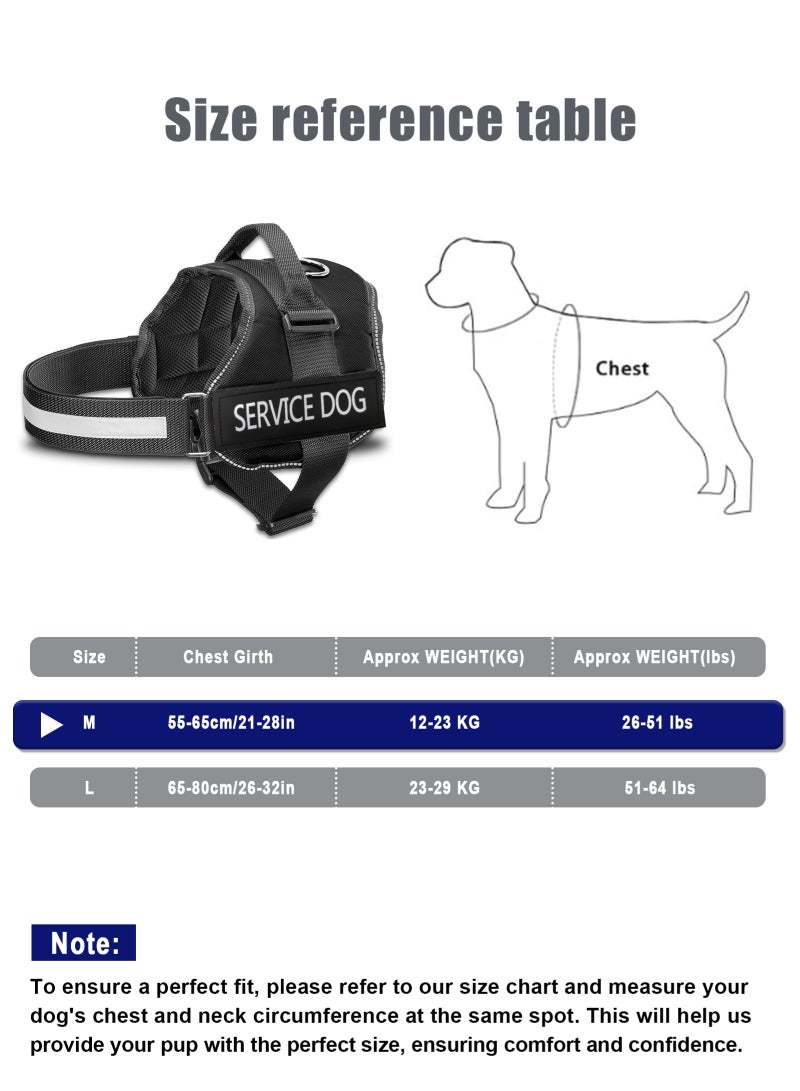 URbazaar Dog Harness,No-Pull Service Dog Harness with Handle Adjustable Outdoor Pet Dog Vest 3M Reflective Nylon Material Vest for Breeds,Easy Control for Small Medium Large Dogs - Image 2