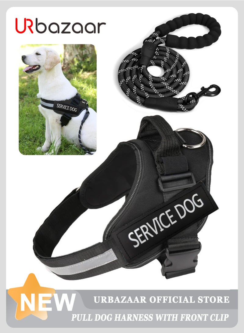 URbazaar Dog Harness,No-Pull Service Dog Harness with Handle Adjustable Outdoor Pet Dog Vest 3M Reflective Nylon Material Vest for Breeds,Easy Control for Small Medium Large Dogs - Image 1