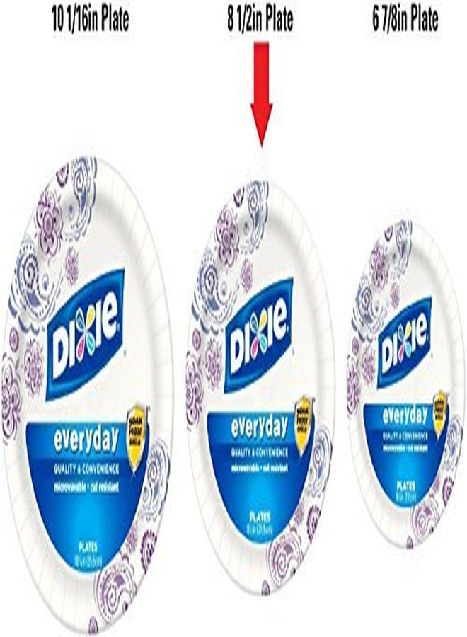 Dixie Everyday Paper Plates, 8 1/2", 480 Count, 10 Packs of 48 Plates, Lunch or Light Dinner Size Printed Disposable Plates - Image 2