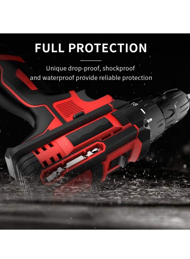 ALongDeng 12V Cordless Drill Set Electric Drill with 2 Battery and Charger Home Power Drill 2 Variable Speed 18 Position 3/8-Inch Keyless Chuck LED Light and 34Pcs Accessories - Image 5