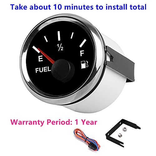 100TECH Marine Fuel Gauge for Boat & Car - Diesel & Gas - Backlit, 240-33ohm, Black - Image 2