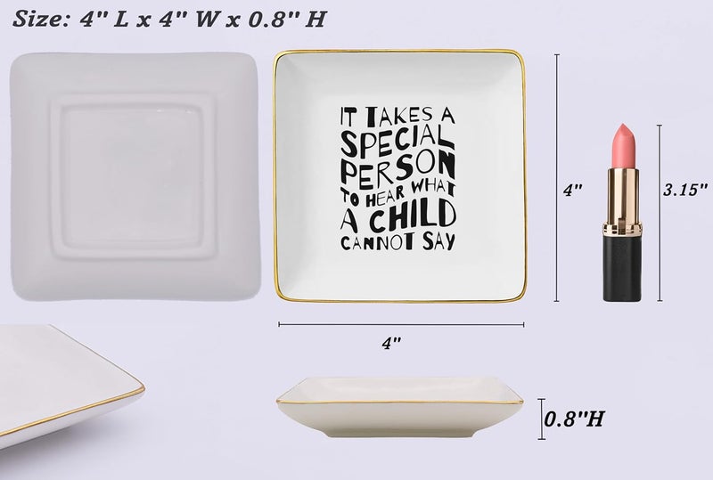 NZY It Takes A Special Person-Thank You Gift, Special Ed Teacher & Behavior Analyst Gift-Ceramic Jewelry Tray Trinket Holder Ring Dish - Image 5