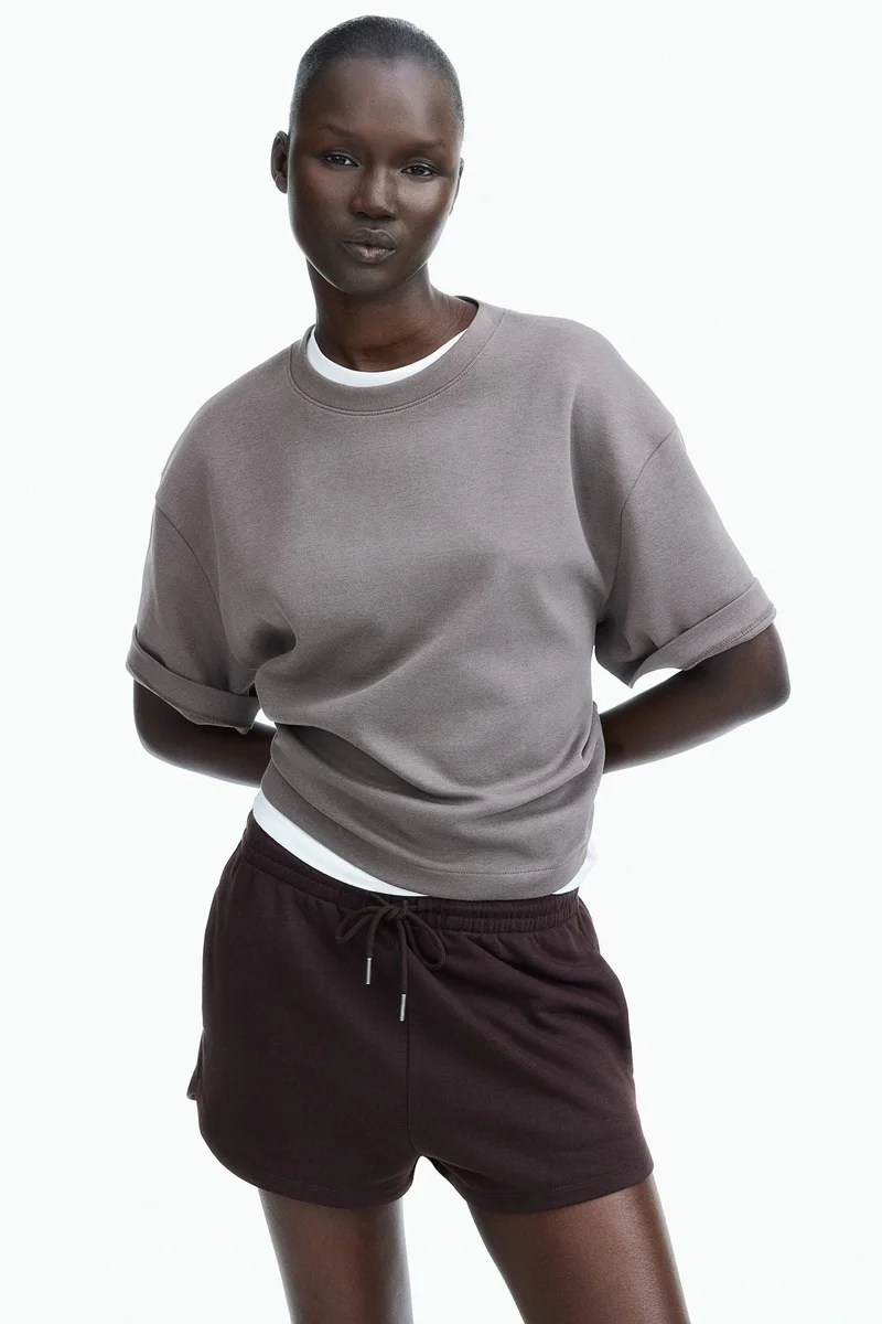 اتش اند ام شورت من نسيج سميك