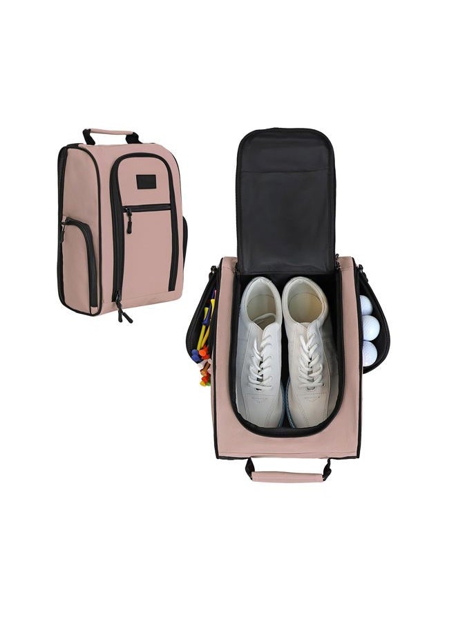 Goloni Ventilated Golf Shoe Bag Men Women Padded Travel Shoe Bag Sport Shoe Carrier Bags with Side Accessory Pockets for Socks, Tees, Golf Balls,Light Pink - Image 1