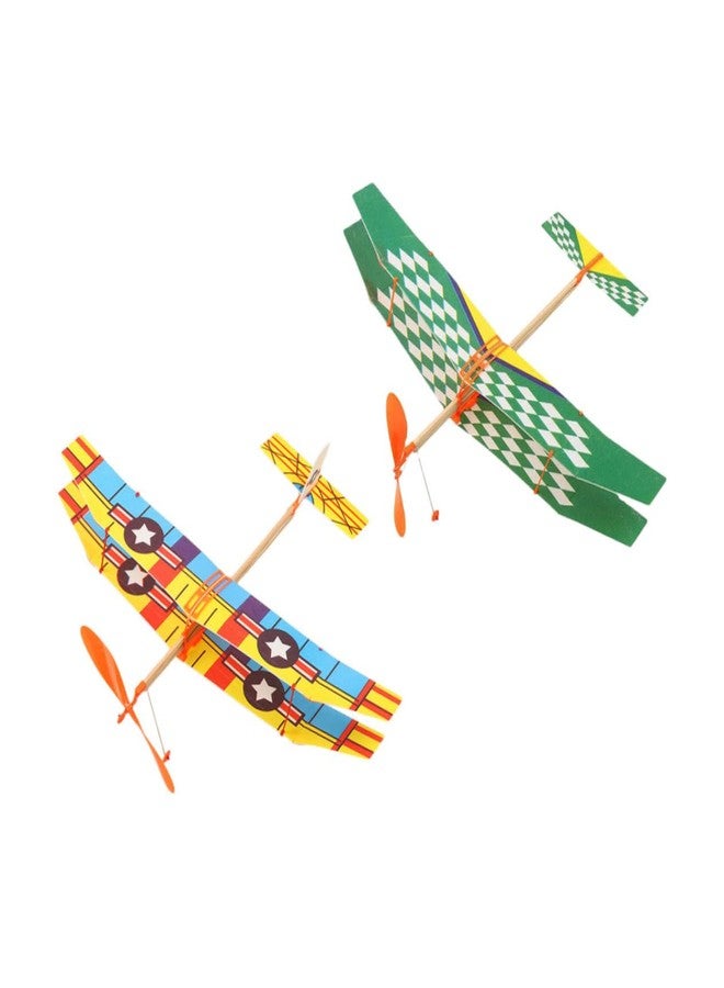 IMIKEYA 2pcs Rubber Band Powered Airplane for - Balsa Wood Glider Planes for Indoor Outdoor Fun - Image 1