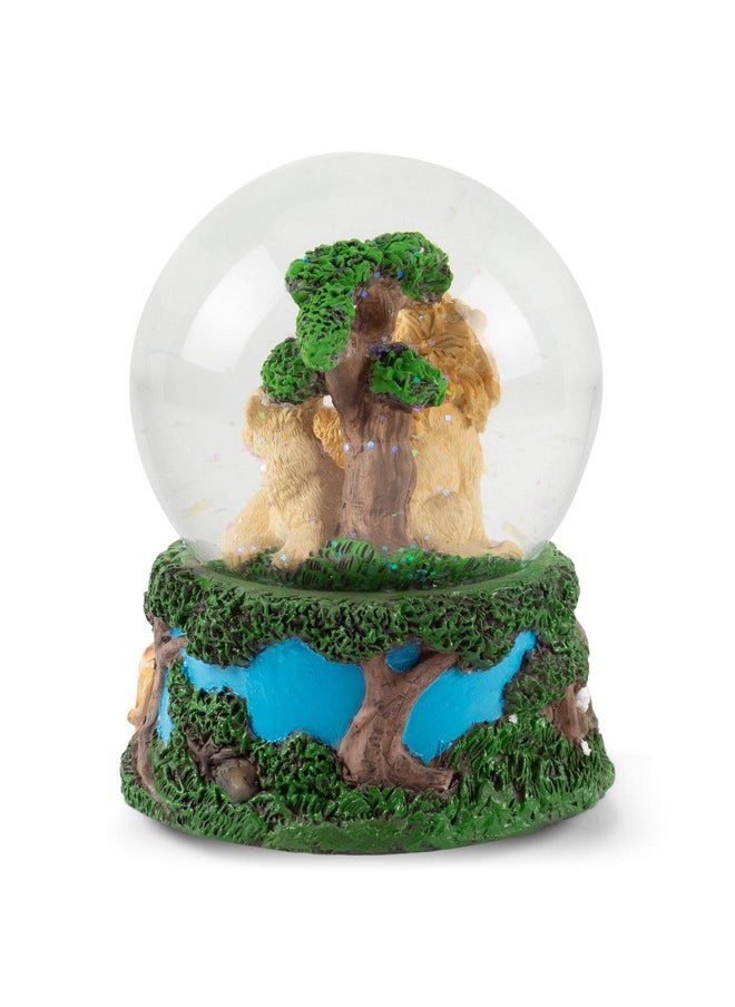 Elanze Designs Elanze Designs Lions Zebras Elephants and Giraffes 100MM Sturdy Wind Up Music Glitter Water Snow Globe Tabletop Dresser Figurine Decoration Plays Tune Born Free  - Image 3