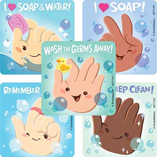 SmileMakers Handwashing Stickers Prizes and Giveaways 100 per Pack - Image 1