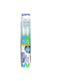 TRISA Flexible White Medium Toothbrush Pack Of 2 (Assorted Color)  - Image 2