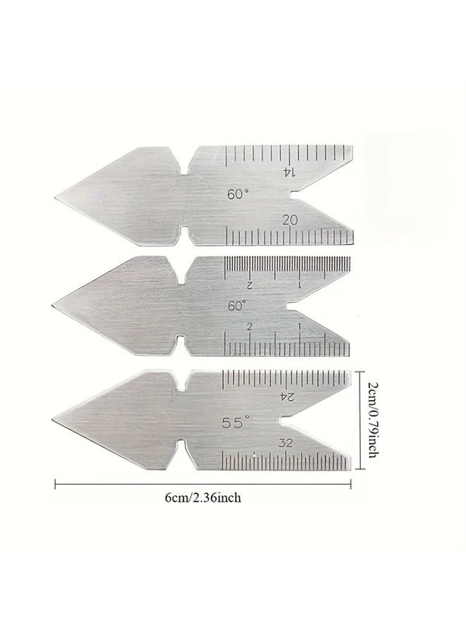 3pcs Thread Gauge Set 55 60 Degree Metal Center Gauge for Pitch Setting Tool Positioning - Image 4