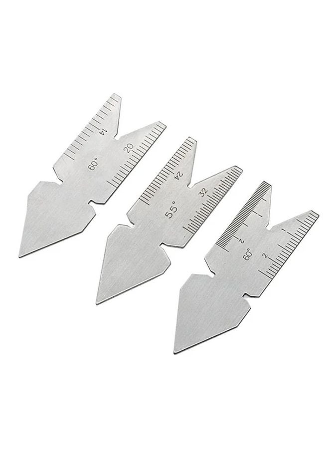 3pcs Thread Gauge Set 55 60 Degree Metal Center Gauge for Pitch Setting Tool Positioning - Image 1