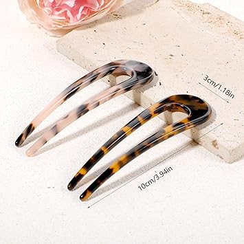 YQQYG 2 قطع دبابيس شعر فرنسية على شكل U لتسريحات الشعر للنساء ملحقات الشعر بتصميم صدفي - Image 5