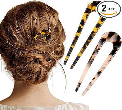 YQQYG 2 قطع دبابيس شعر فرنسية على شكل U لتسريحات الشعر للنساء ملحقات الشعر بتصميم صدفي - Image 1