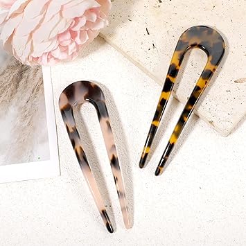 YQQYG 2 قطع دبابيس شعر فرنسية على شكل U لتسريحات الشعر للنساء ملحقات الشعر بتصميم صدفي - Image 2