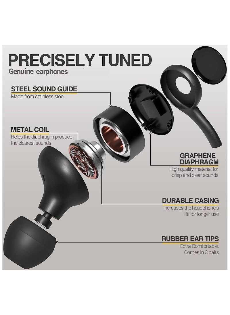 MMG Wired Earbuds Original 3.5mm in-Ear Earbud Headphones with Remote & Microphone for Music, Phone Calls, Work - Noise Isolating Deep Bass,  - Image 2