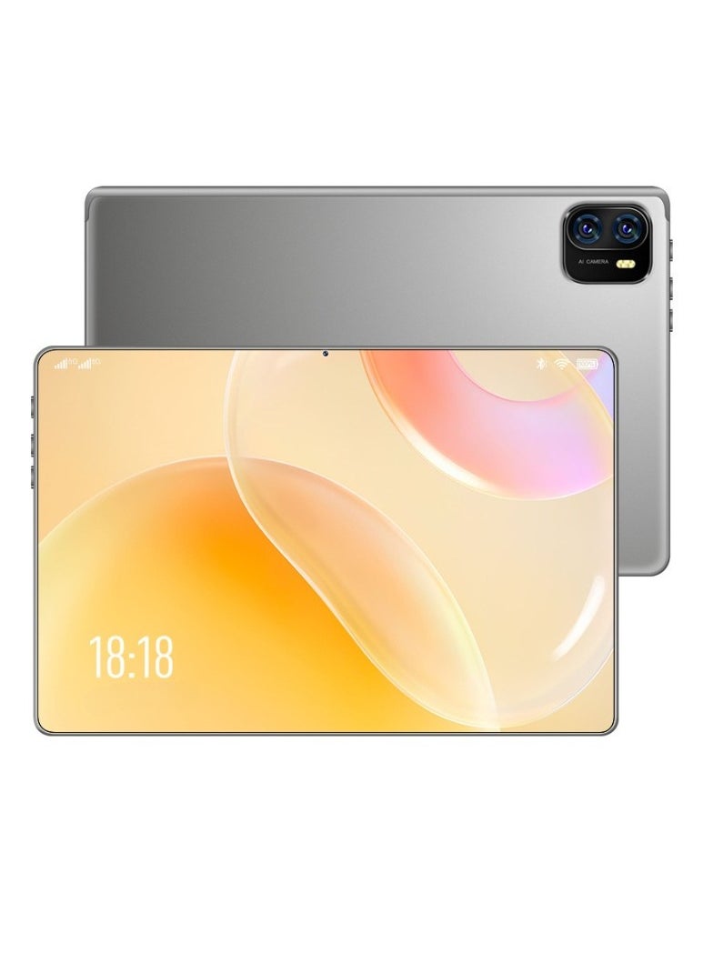 AROAQ HD Tablet Computer, 5G Full Network Dual Camera Smart Touch Pad, High Definition Large Display Touch Screen Android Learning Pad For Study And Entertainment, (1pc, Silver, 16G Plus 512G With Leather Case, Mouse, Keyboard, Stylus)  - Image 1