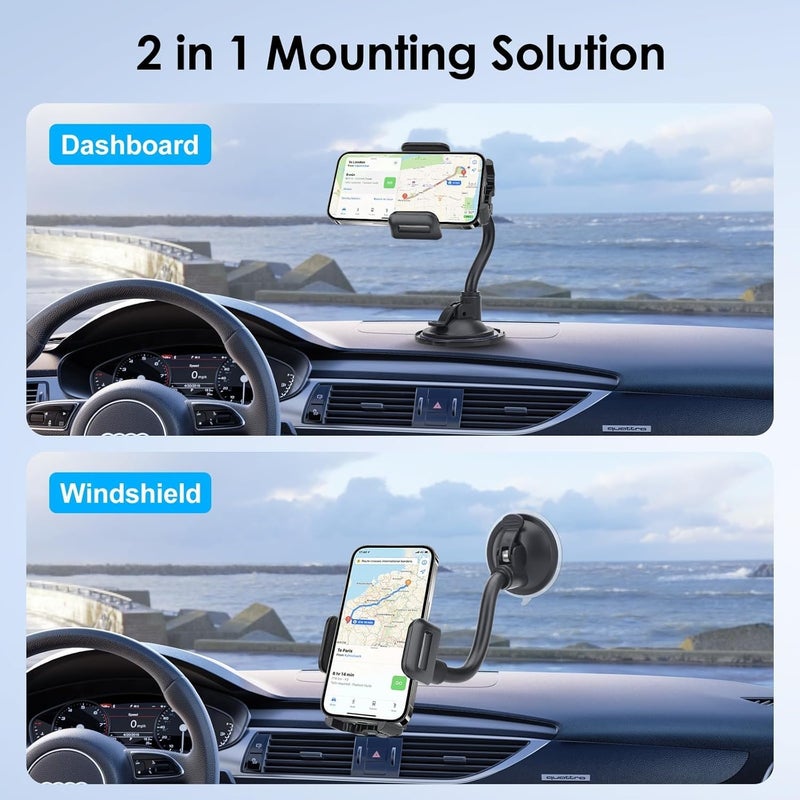 EEEKit Adjustable Car Phone Holder with Strong Suction for 3.5-6in Smartphones - Image 2