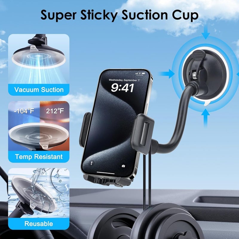 EEEKit Adjustable Car Phone Holder with Strong Suction for 3.5-6in Smartphones - Image 3