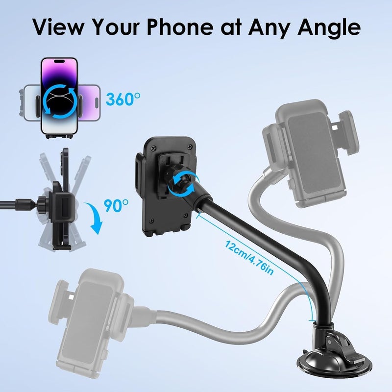 EEEKit Adjustable Car Phone Holder with Strong Suction for 3.5-6in Smartphones - Image 5