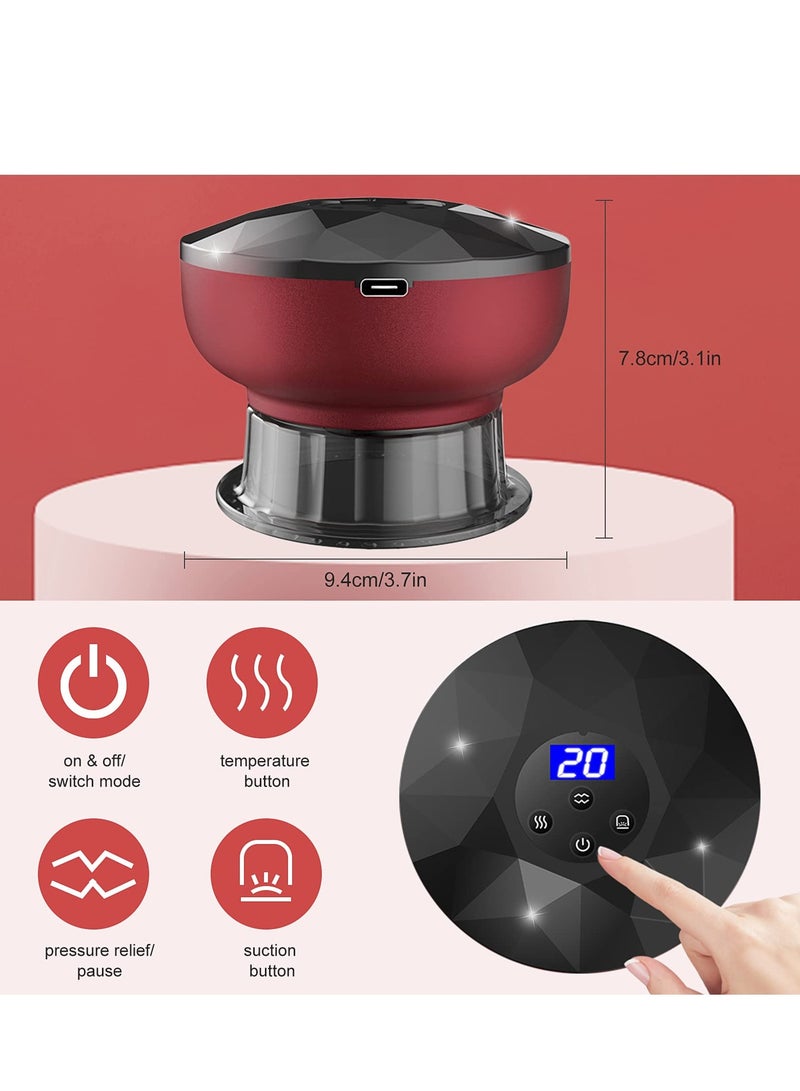 Smart Electric Cupping Therapy Set with Red Light and Vacuum Massage, Rechargeable Cupping Tool for Pain Relief and Relaxation - Image 2