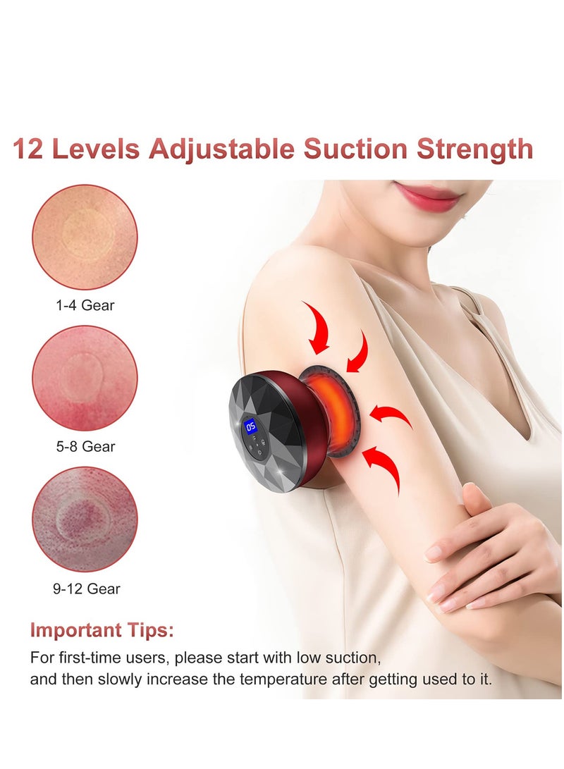 Smart Electric Cupping Therapy Set with Red Light and Vacuum Massage, Rechargeable Cupping Tool for Pain Relief and Relaxation - Image 4