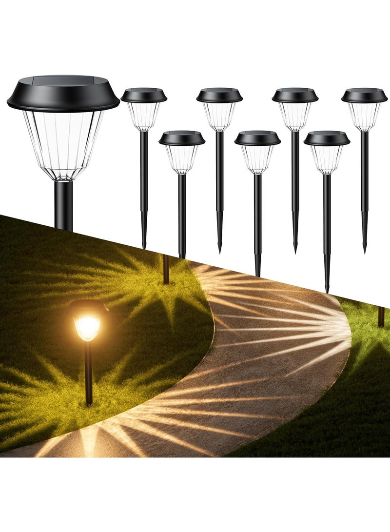 كونتيس 8 مجموعات من مصابيح الطاقة الشمسية الخارجية، مصابيح حديقة تعمل بالطاقة الشمسية مقاومة للماء IP65، مصباح شمسي أوتوماتيكي - Image 1