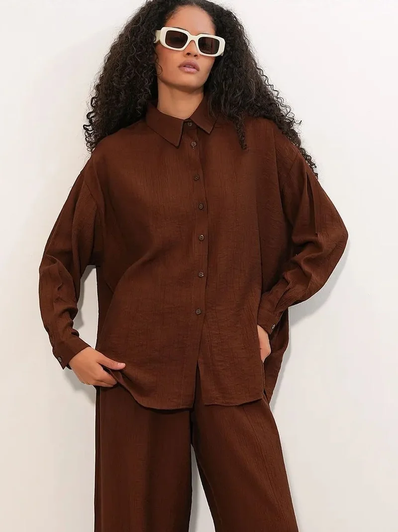 BIG DART BDART Textured Button-Up Long Sleeve Shirt