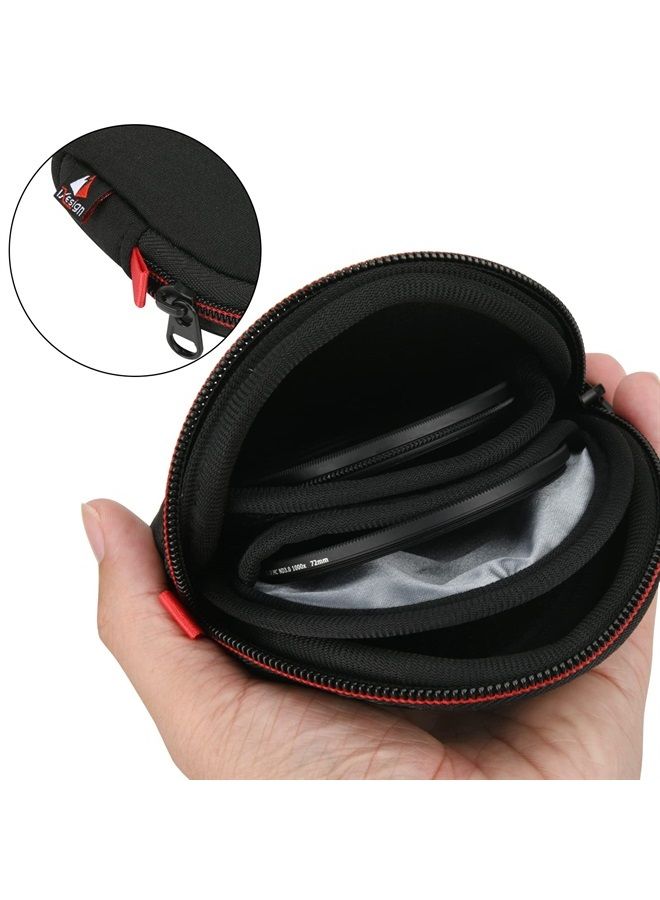 TXesign Camera Filters Case Bags for Round Filters Up to 62mm,Water-Resistant Lycra Design Lens Filter Pouch (Small) - Image 5