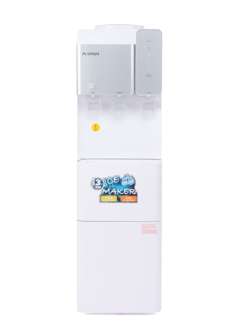 Platinum Platinum 85W Water Dispenser with Ice Maker and Safety Lock White and Silver  - Image 1