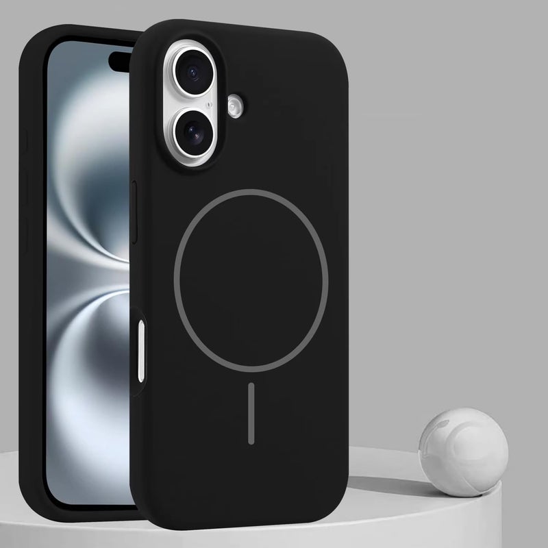 Silicone Iphone 17 Black Luxury Magnetic Compatible For Iphone Series – Shockproof, Slim Fit, Soft-touch Protective Cover With Magnetic Wireless Charging Support - Image 2