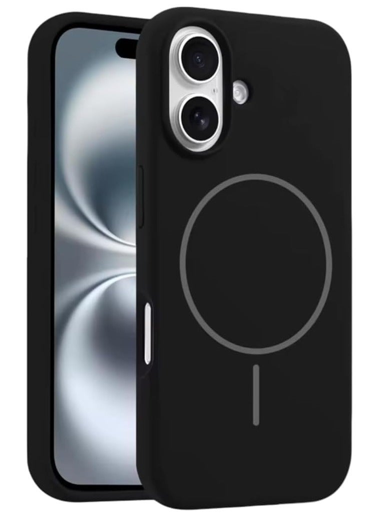 Silicone Iphone 17 Black Luxury Magnetic Compatible For Iphone Series – Shockproof, Slim Fit, Soft-touch Protective Cover With Magnetic Wireless Charging Support - Image 1