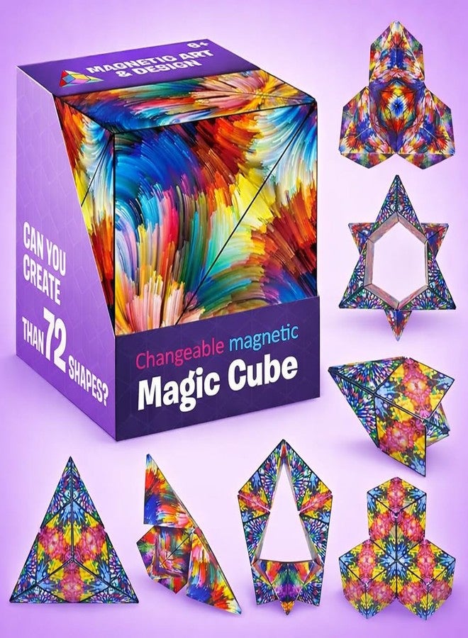 vintak Shape Shifting Box 3D Cube Puzzle, Transforming Cubes Speed Cube for Training the Brain, Puzzle Cube for Kids and Adults (Rainbow), Plastic Material - Image 2
