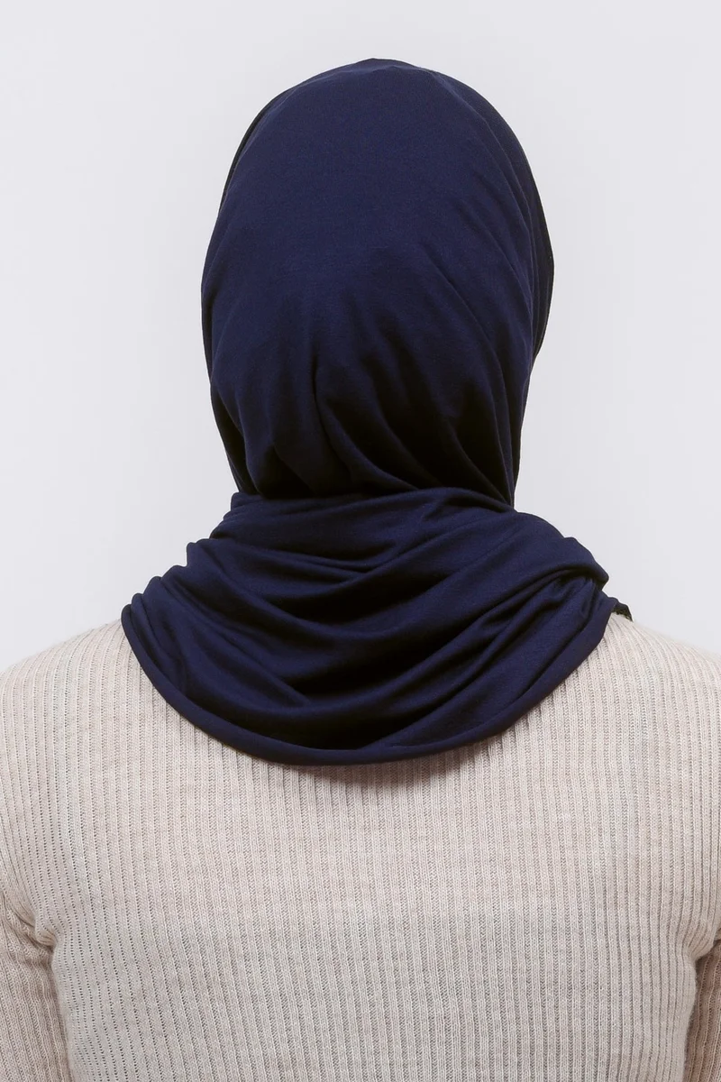 Altobeh Hijab Women's Combed Cotton Shawl Plain - Navy Blue