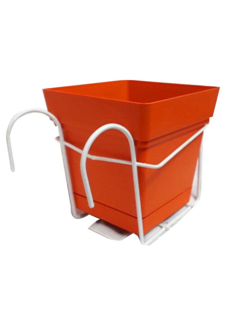 Generic 18cm Square Plastic Planter Pot 5 Colors - With Stand for Balcony,  - Image 5