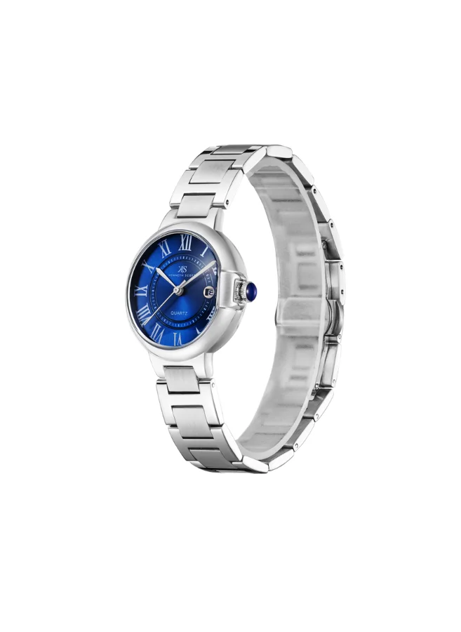 KENNETH SCOTT Women's Analog Display Watch With Silver Stainless Steel Strap - K23553-SBSN