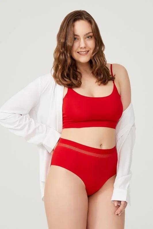 COTTONHILL Laser Cut Elastic Detailed Plus Size Bikini Panties 5-Pack-3
