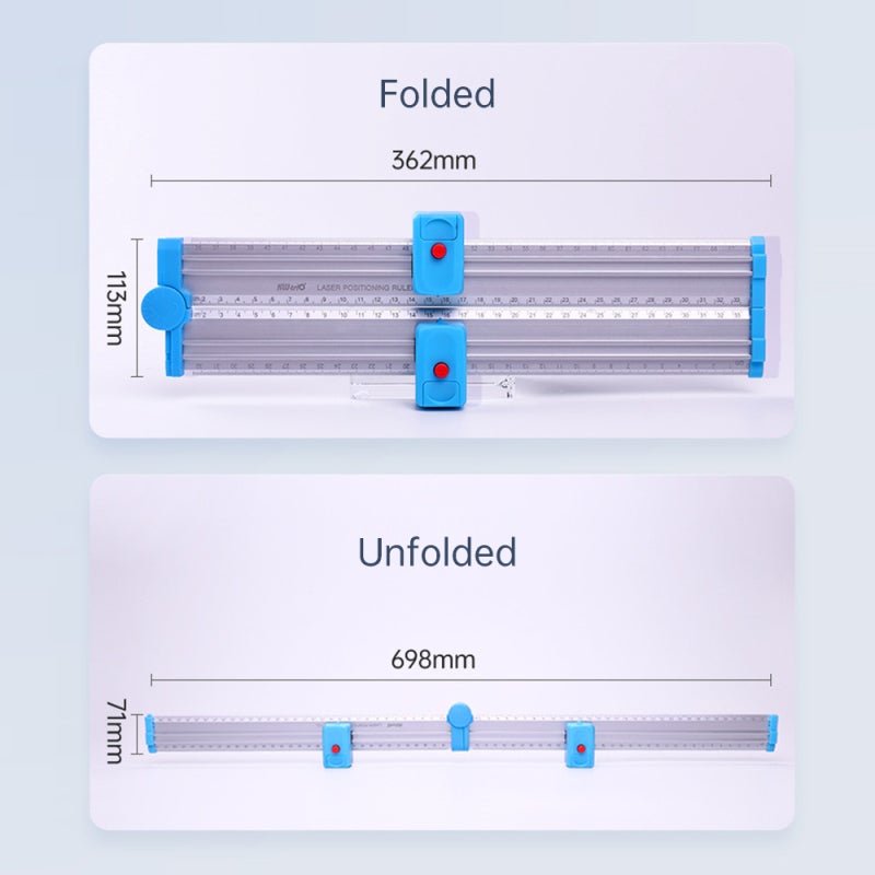 KW-TRIO Metal Ruler with Level Positioning Tool 180° Rotating Rulers Extend to 680mm for Picture Hanging Wall Floor Tile Construction Indoor Outdoor - Image 4